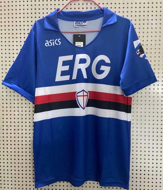 1990-1991 UC Sampdoria Home Retro Soccer Jersey Shirt